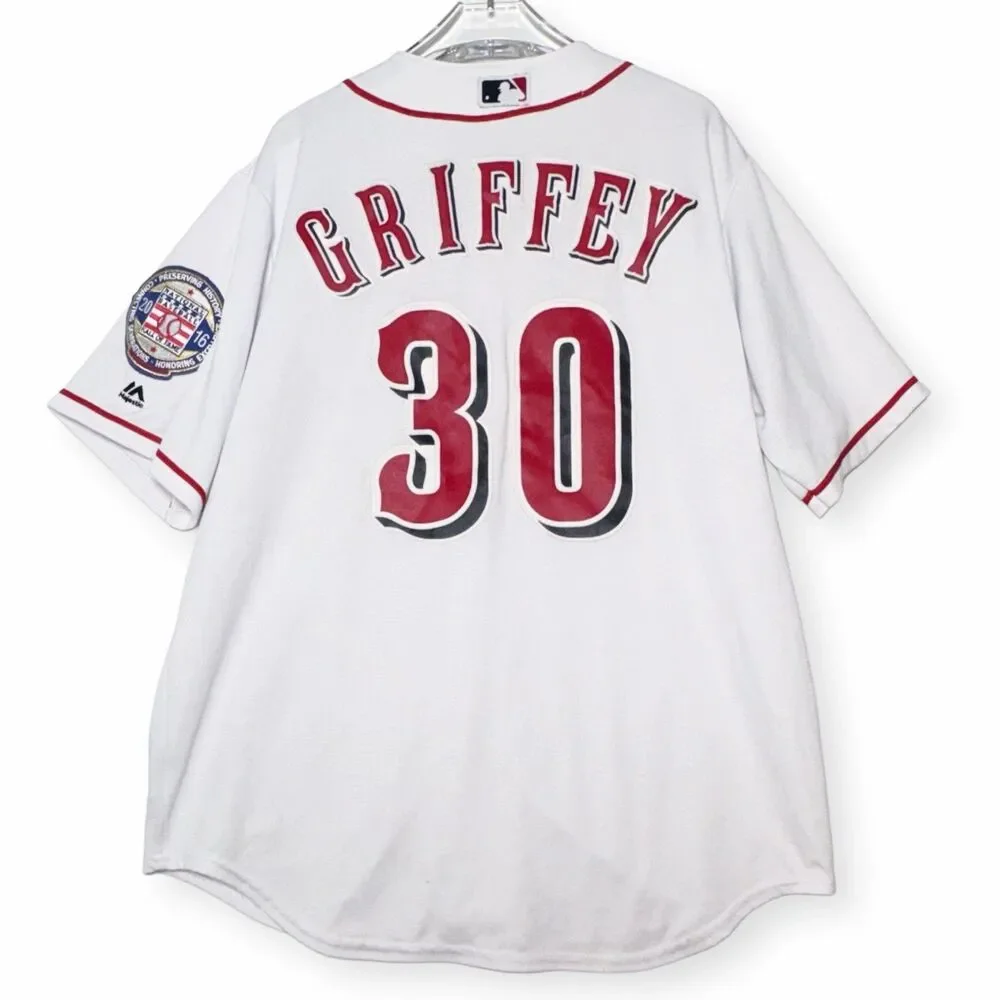 Majestic Cincinnati Reds KEN GRIFFEY JR. Jersey Large Baseball Hall of Fame